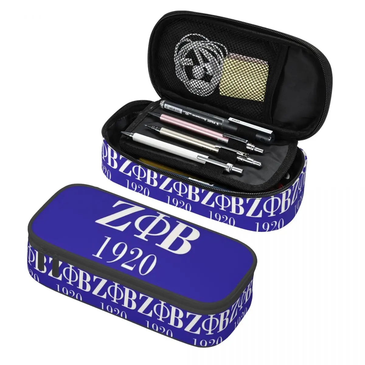 Zeta Phi Beta Sorority Logo Greek Letter 1920 Federmäppchen, Stifthalter, Aufbewahrung von Schreibwaren, großes Fassungsvermögen, Stiftbox, Bleistiftbeutel