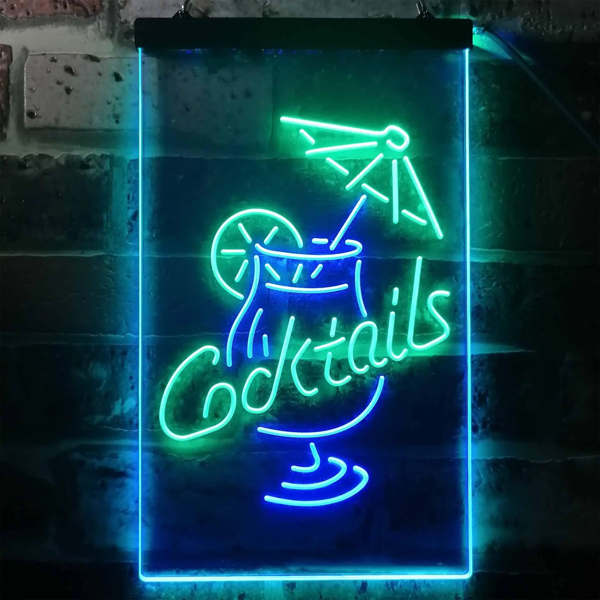 Cocktail Martini Umbrella Cup Dual Color Led Neon Sign st6-i3348