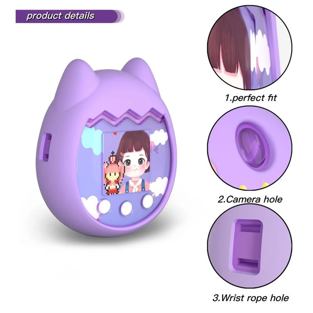 Custodia morbida in Silicone per Console di gioco per animali domestici virtuale Tamagotchi Pix custodia protettiva con cordino regali per bambini (solo guscio)