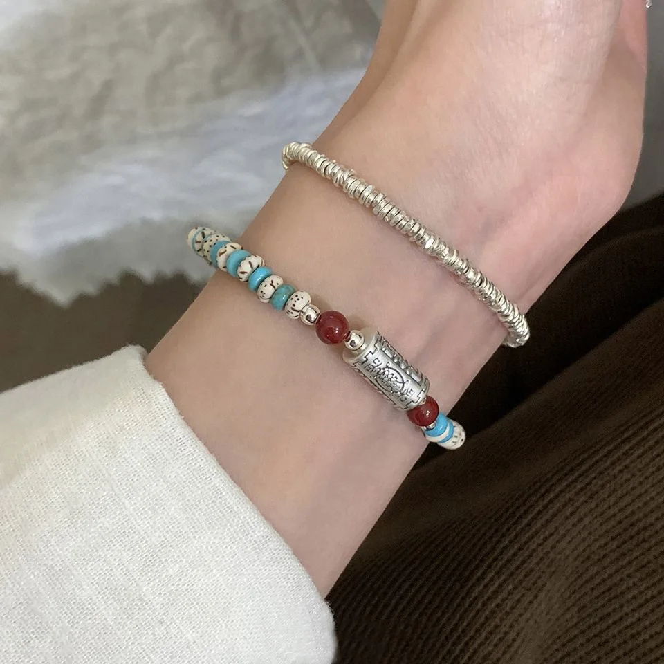 

New Chinese Style Star Moon Bodhi Turquoise Bracelet: Niche Light Luxury Women's Fortune Tube Gift