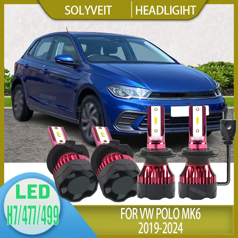 

4pcs Auto Light LED Bulb H7 Kit High Brightness 6000k White Brighter than Halogen For VW Polo MK6 2019 2020 2021 2022 2023 2024