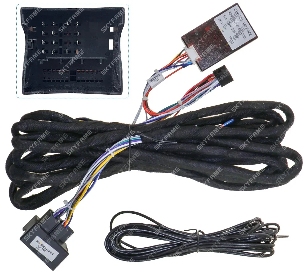 

Car 16pin Wiring Harness Adapter Canbus Box Decoder Android Radio 6M Power Cable For Bmw E39 E53 X5 5 Series