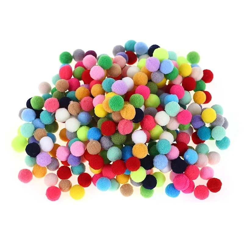 400/200/100pcs  Mixed Color Pom Poms, Craft Pom Pom Balls, Colorful Pompoms, For Art And Crafts Making Decoration