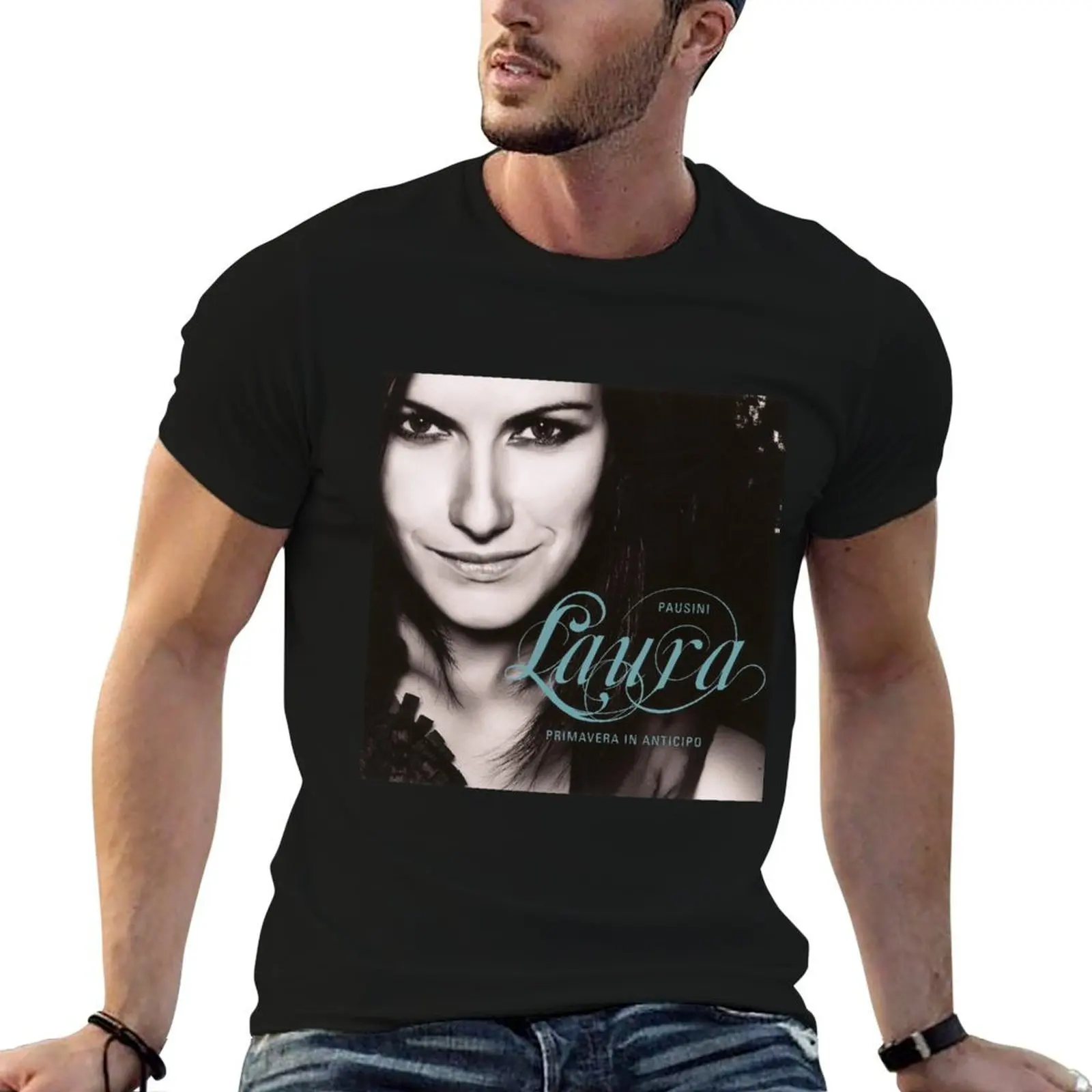 

Laura Pausini primavera in anticipo T-Shirt graphic t shirts for man man t shirts for men casual funny t shirts cotton T-shirt