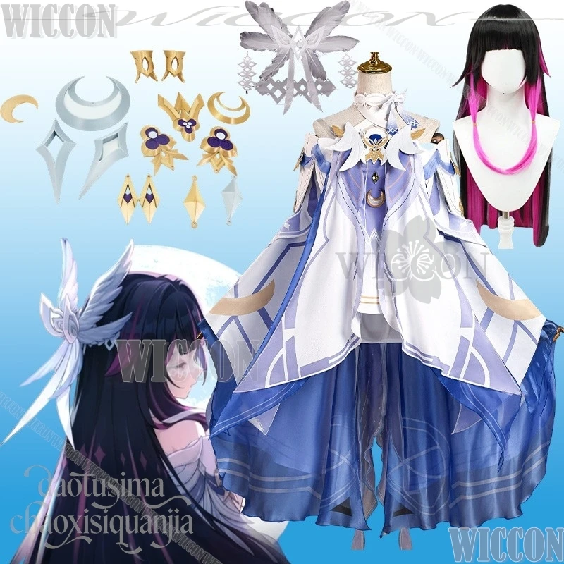 

Игра Genshin Impact Косплей Луна Богиня Комбина Каваи Мультфильм Головные уборы Маска Милая Лолита Хэллоуин 코스프레 Navidad Carnaval