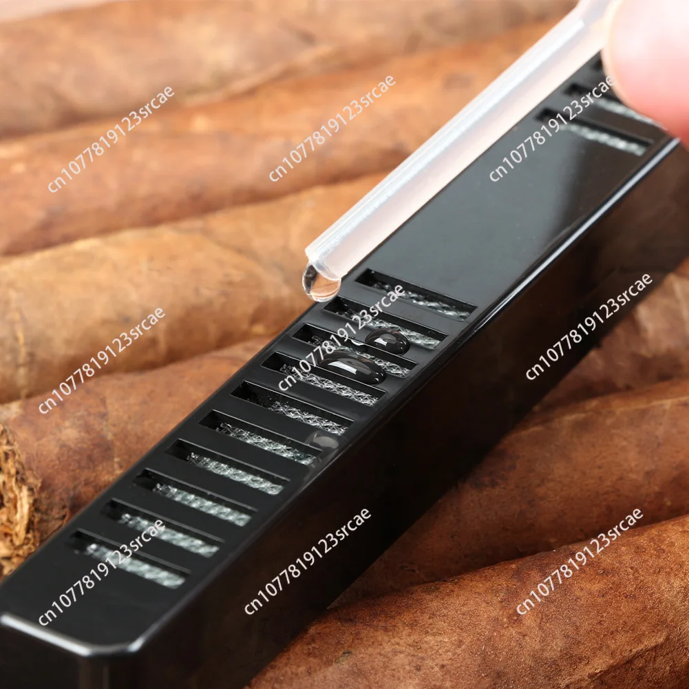 Carbon Fiber Cedar Wood Cigar Humidifier Box, Transparent Glass Display, Portable Cigar Case with Electronic Hygrometer