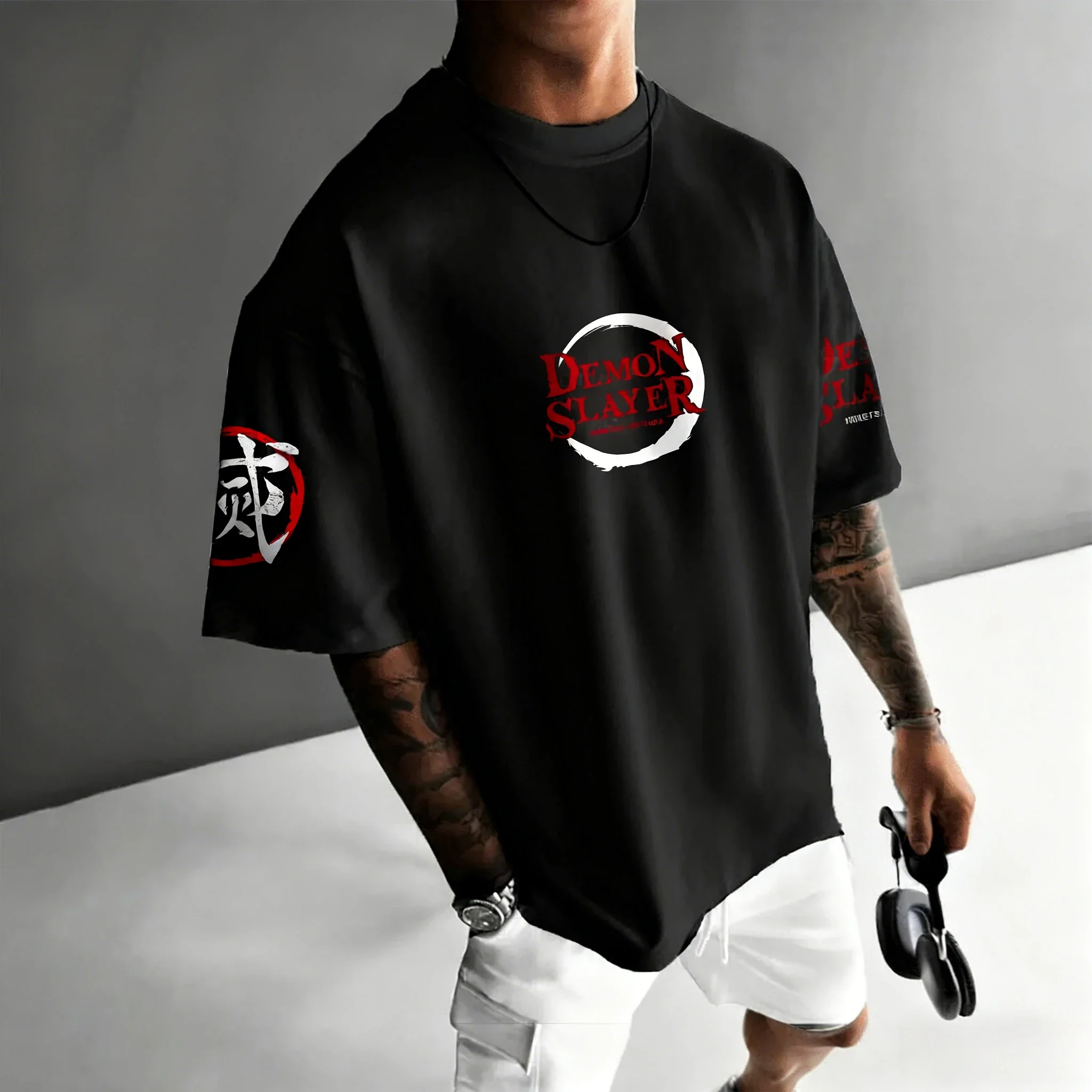 Demon Slayer Anime Tanjirou Bedrucktes T-Shirt 2026 Herren und Damen Herbst/Winter Harajuku Großes tägliches lässiges Eltern-Kind-Top