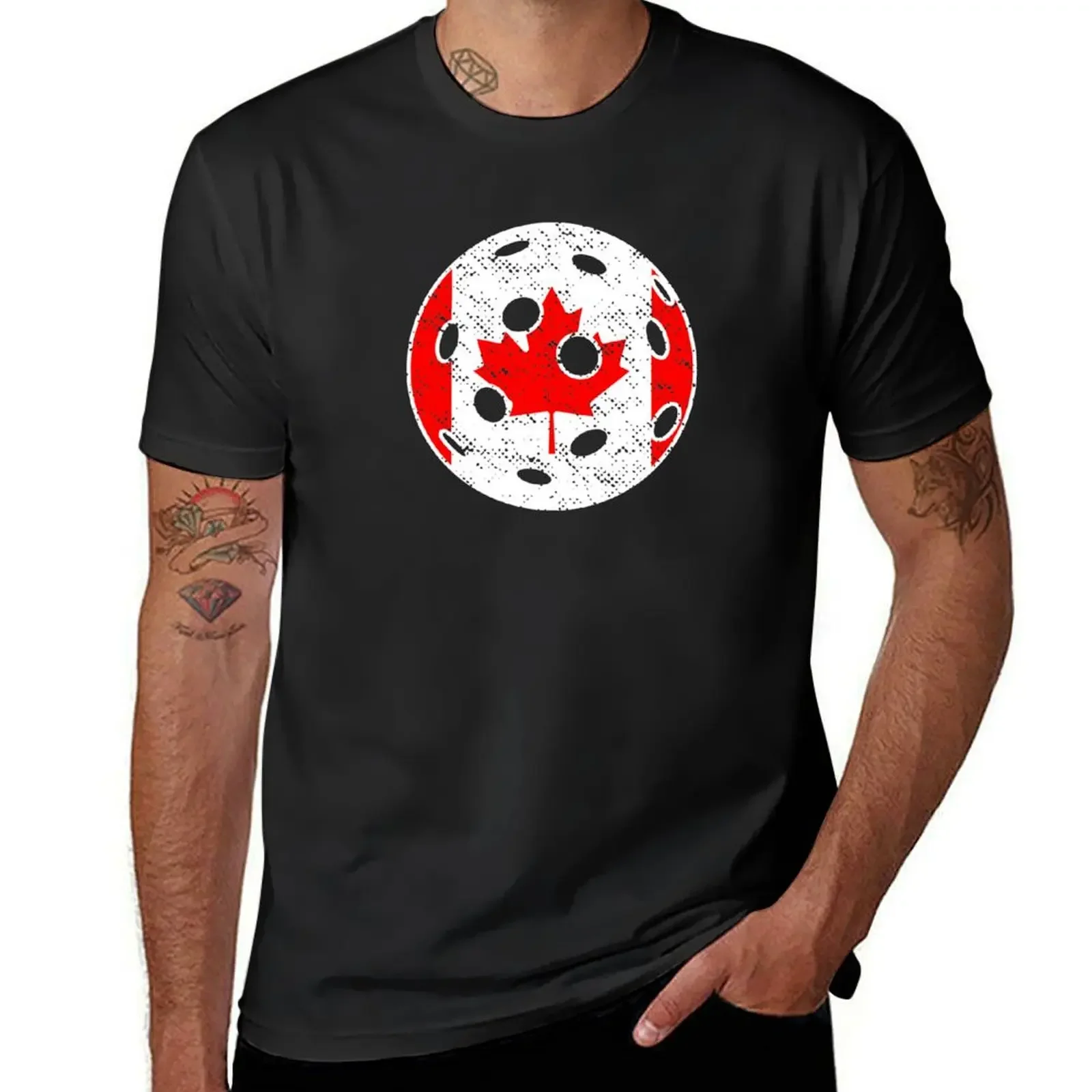 

Pickleball Canada Flag T-Shirt cotton man t-shirts affliction shirts fashion shirts designer shirts t for men cotton