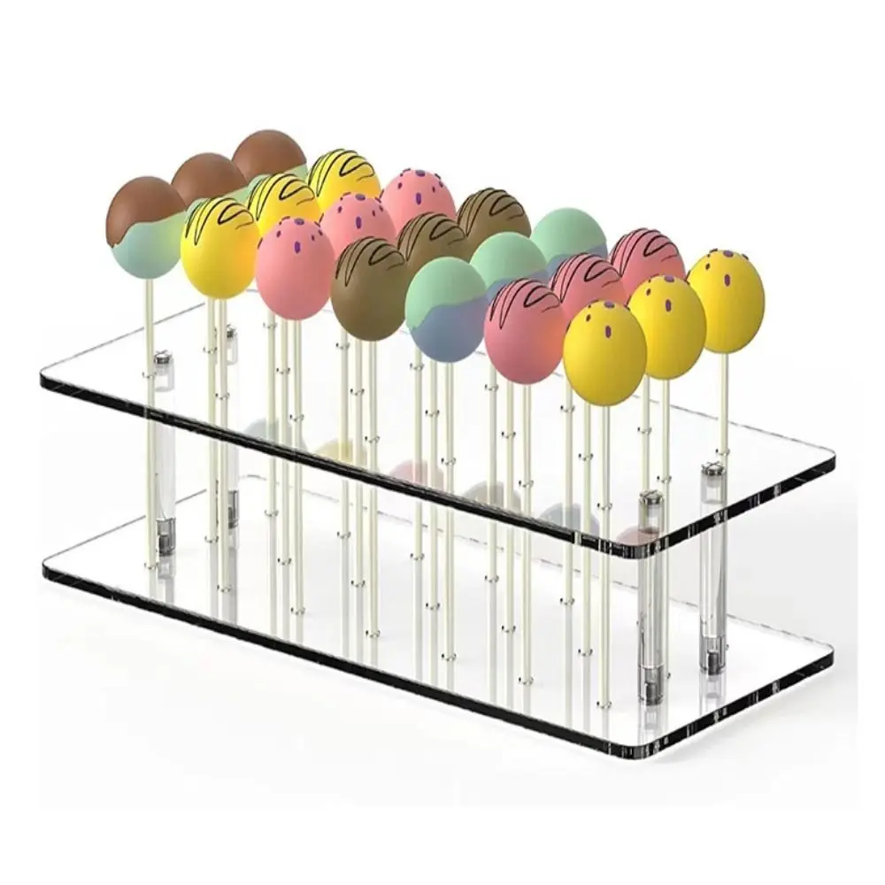 

Durable 10/21 Holes Lollipop Stand Acrylic Clear Candy Rack Candy Decor Detachable Cake Lollipop Holder for Wedding