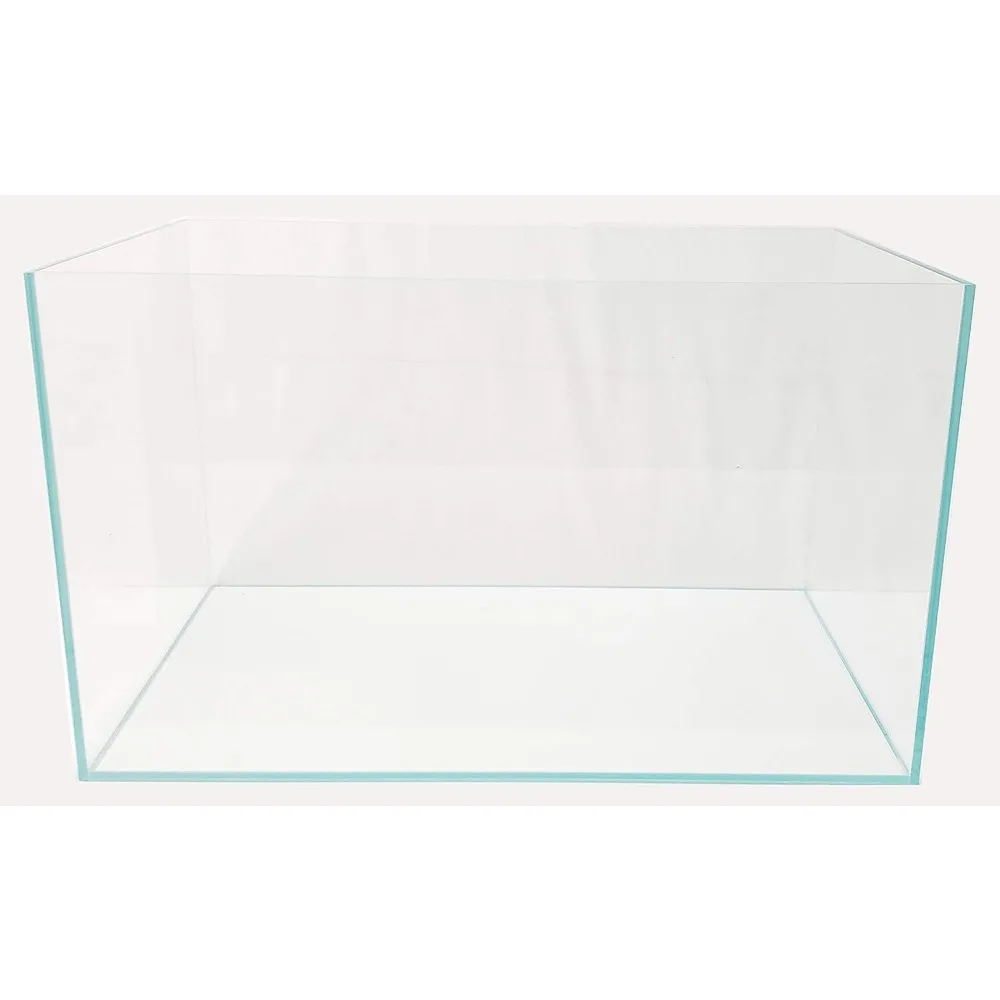 Low Iron Ultra Clear 17 Gallon Mitered Glass Crystal Aquarium – Rimless, 45° Beveled Edge Glass, Aquariums