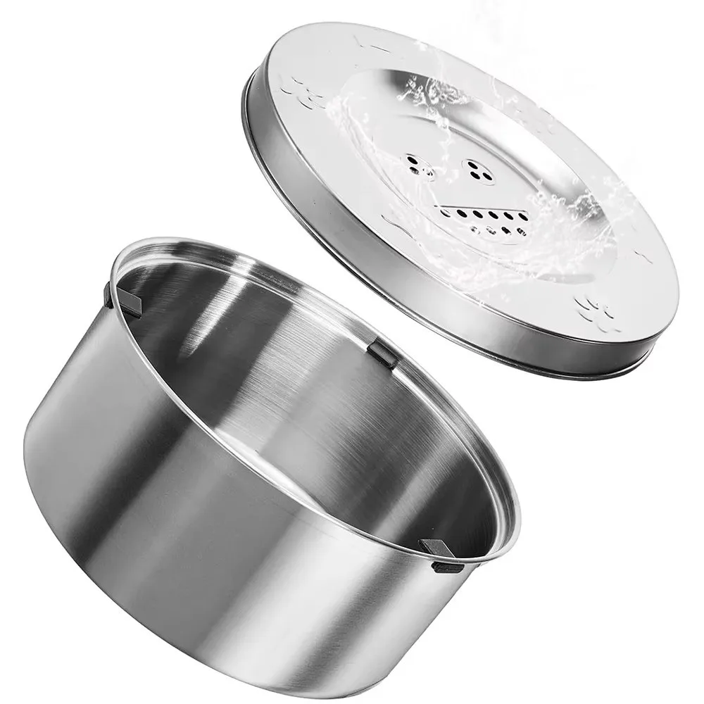 

Stainless Steel Dog Water Bowl Anti-Splash Non-Slip Base Cat Floating Bowl Portable Anti-Spill Anti-Suffocation Bowl Outdoor