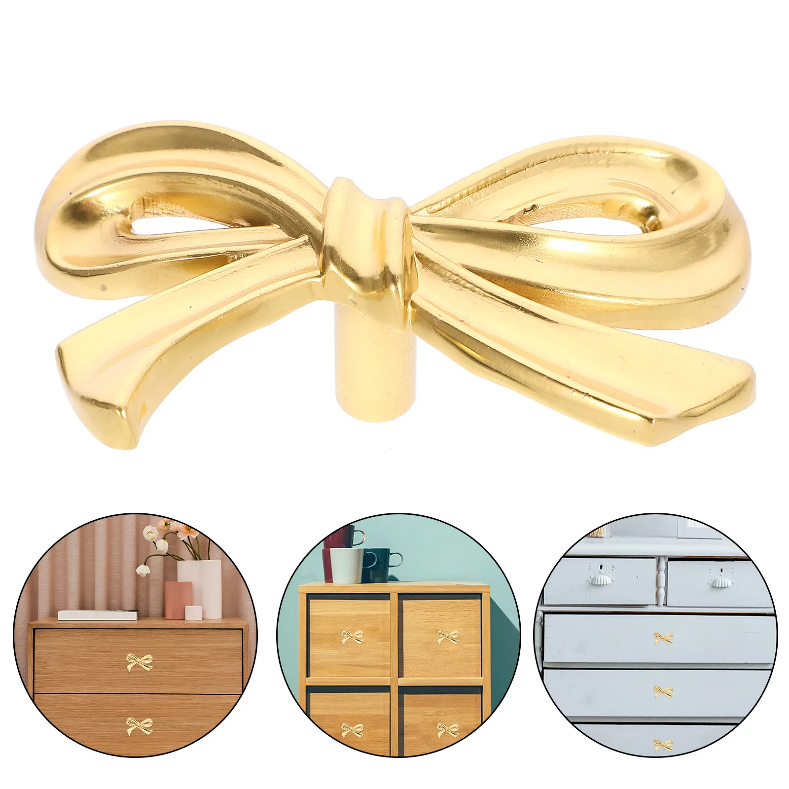 Bow Shape Brass Cabinet Knobs Decorative Bowknot Pull Handles Drawer Door Furniture Handles Vintage Wardrobe Cupboard