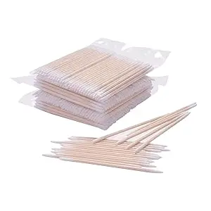 100/300/500/1000 Stück doppelseitige Holz-Wattestäbchen, Wimpernstäbchen, Reinigungsstäbchen, Nagelstäbchen, Ohrstäbchen, Zahnstocher, Tattoo-Reinigung, Tattoo-Zubehör – Detail 2