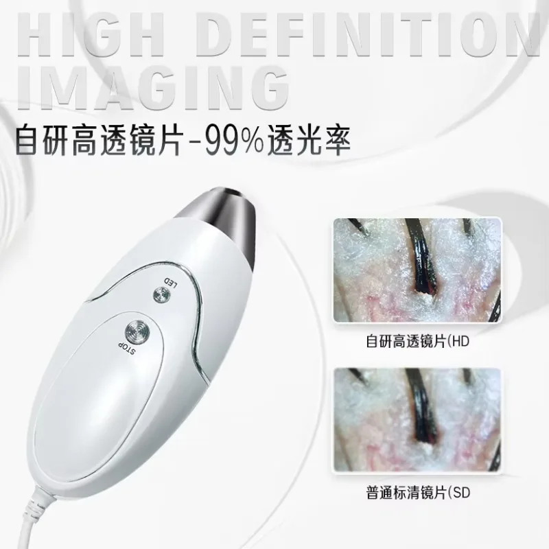 3D Hair Scalp Analysis Camera, Desktop Skin Analyzer with 2 Detectors for Beauty Salons and Home Use, Scalp Health Monitoring