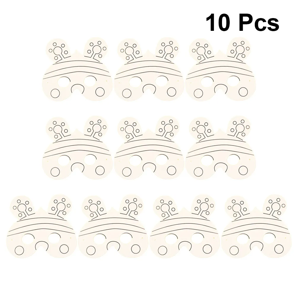 10Pcs DIY Bee Mask Blank Paper Mask for Children Painting Drawing Graffiti Coloring Craft Project Improve Creativity Hands on