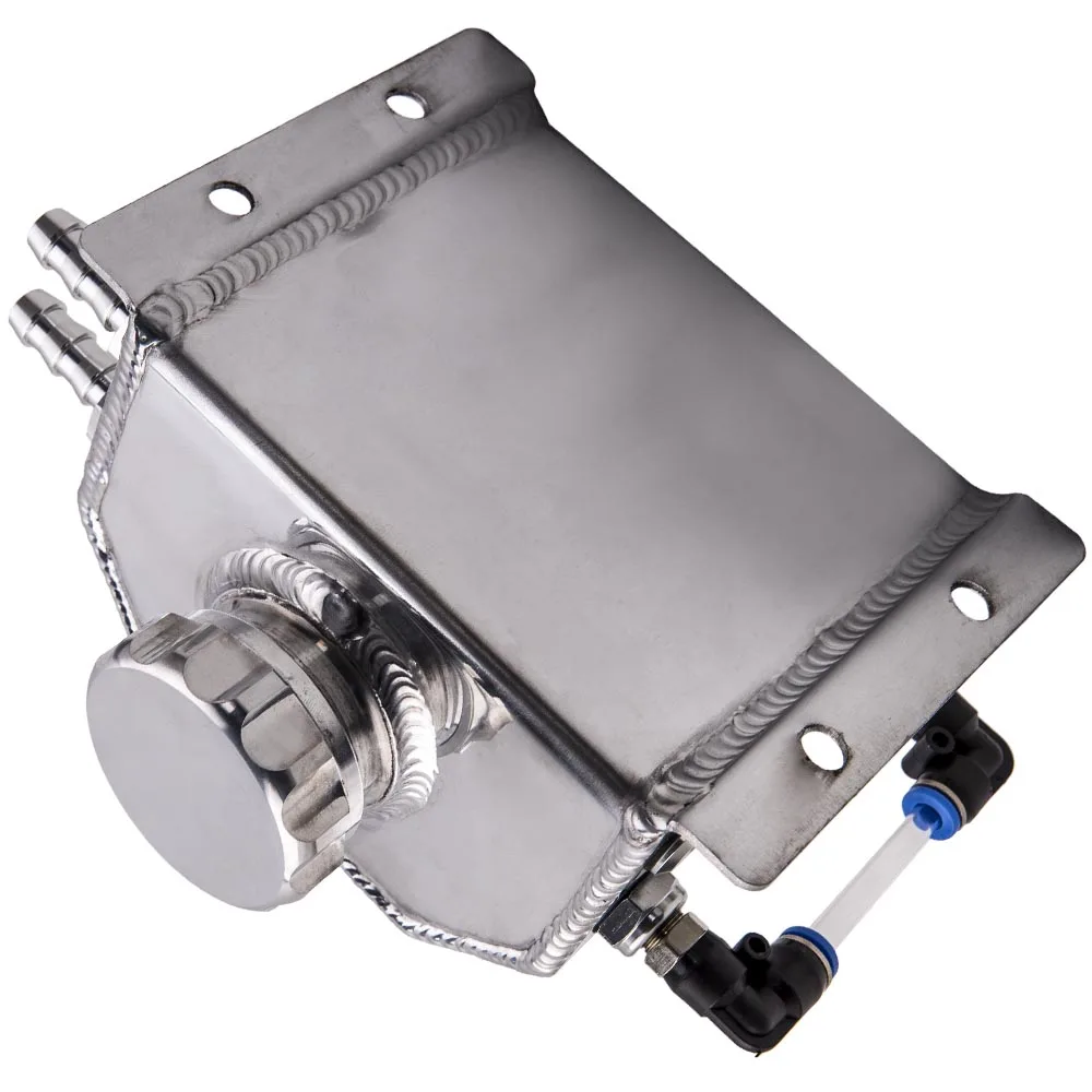 Universal 1L Aluminum Car Engine Oil Catch Can Reservoir Tank 1000ml Silver New