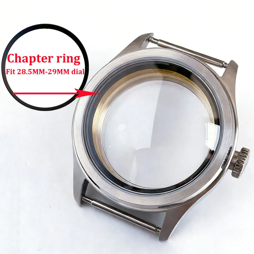 Tandorio 4 Styles Chapter Ring 38mm Retro Watch Case Sapphire Glass For 28.5mm-29mm Watch Dial Fit NH34 NH35 NH36 ETA2824 PT5000