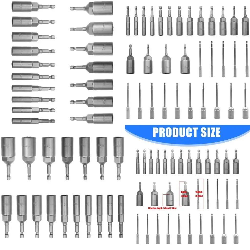 Y1UD Deep Drive Socket Set Professional Steel Enhanced Durability Fits Multiple Drill
