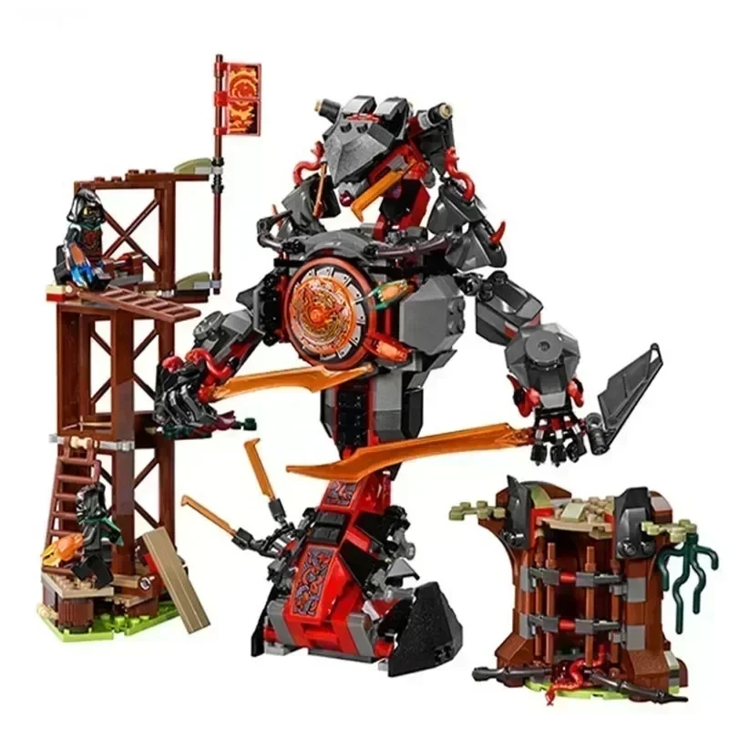MOC NINJA Serie Bausteine Drachen-Mecha-Kloster-Auto-Set Spielzeug für Geburtstags- und Weihnachtsgeschenke