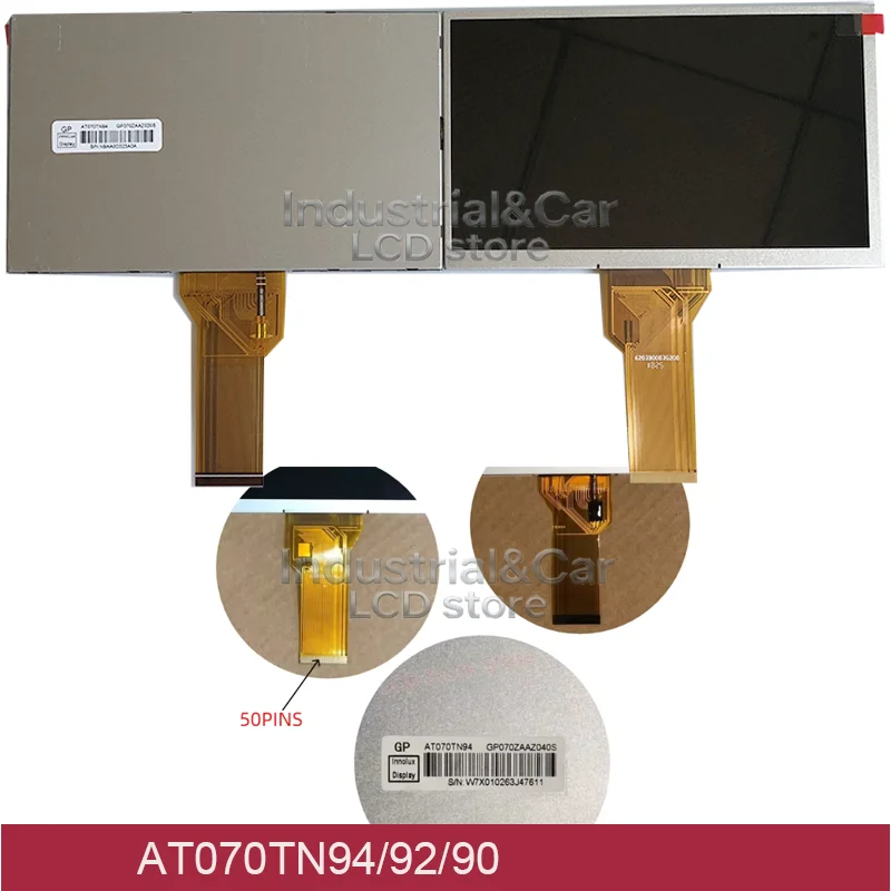 Original new 7inch LCD Display Screen TTL 50PIN AT070TN93 AT070TN94 AT070TN90 92 V.X 20000938-00 Car Navigation LCD Repalcement