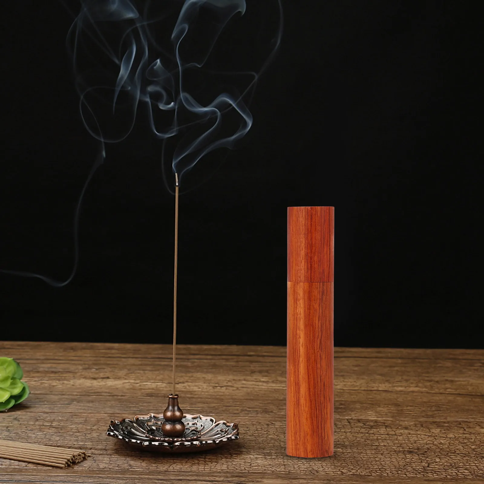 

2Pcs Smooth Wooden Incense Stick Container Natural Finish Storage Tube for Aromatherapy Home Decor Use Fine Craftsmanship