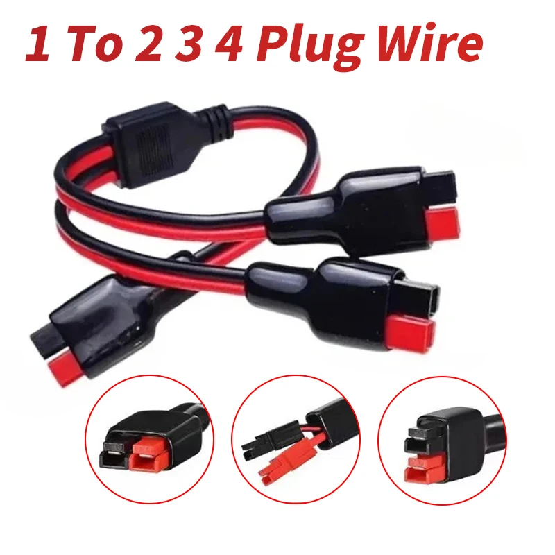 

14AWG Y-type Anderso Connector Line 30A 45A 1 to 2 3 4 Solar Energy Battery Plug Wire Fo Electric Vehicles Power Extension Cable
