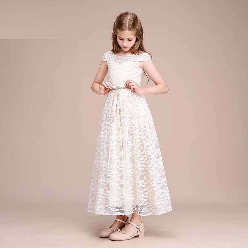 Crianças princesa saia aniversário flor menina vestidos high-end rendas coro primavera e verão vestido