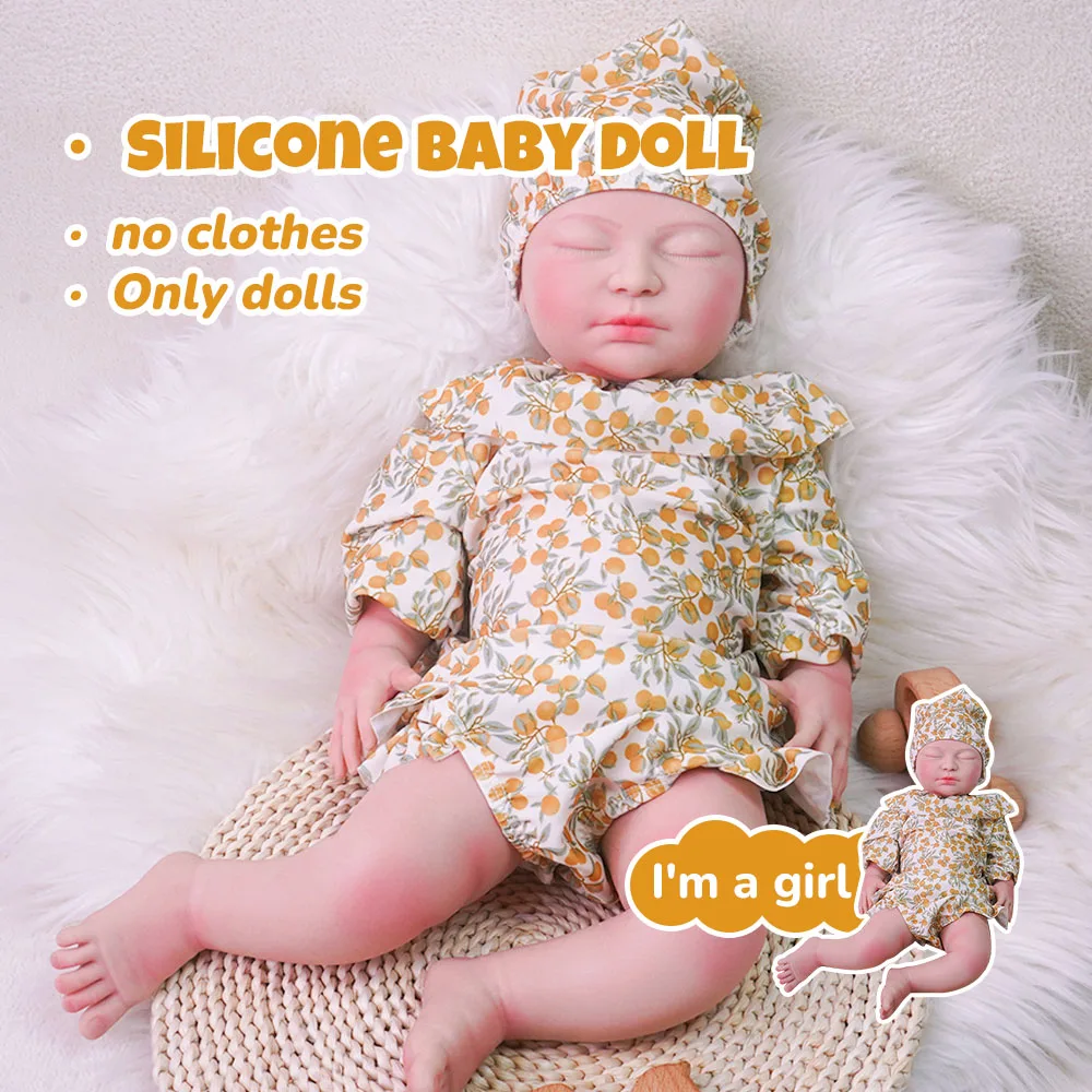دمية سيليكون واقعية مقاس 20 بوصة هي دمية فتاة ناعمة ولطيفة، هدية مثالية للأطفال من سن 3 سنوات فما فوق. 13 لا ملابس