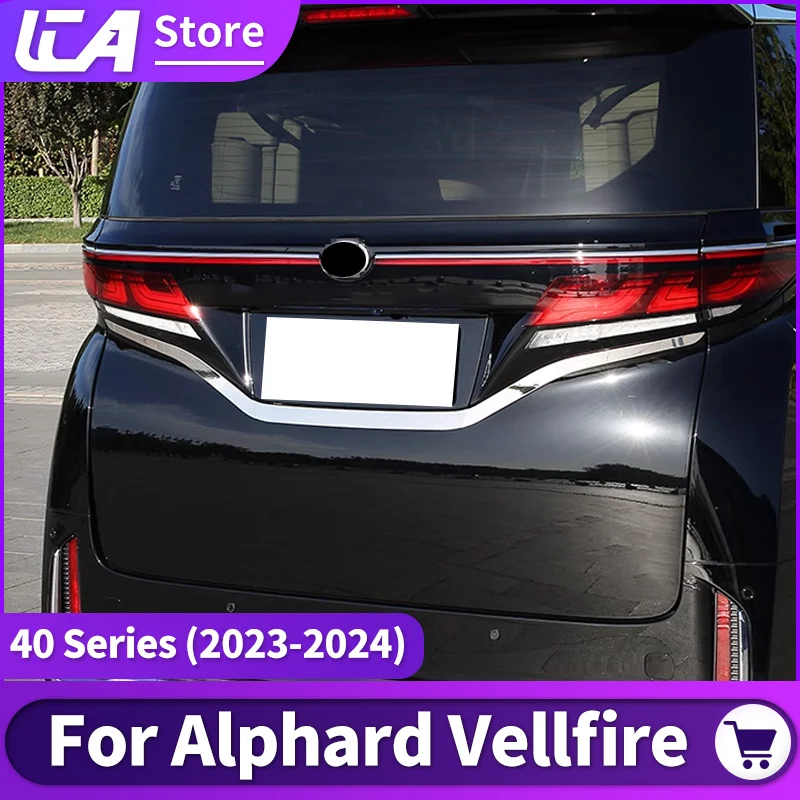 For 2023 2024 Toyota Alphard Vellfire Tailgate Chrome Decoration Strip 40 Series Exterior Upgraded Accessories body kit Tuning