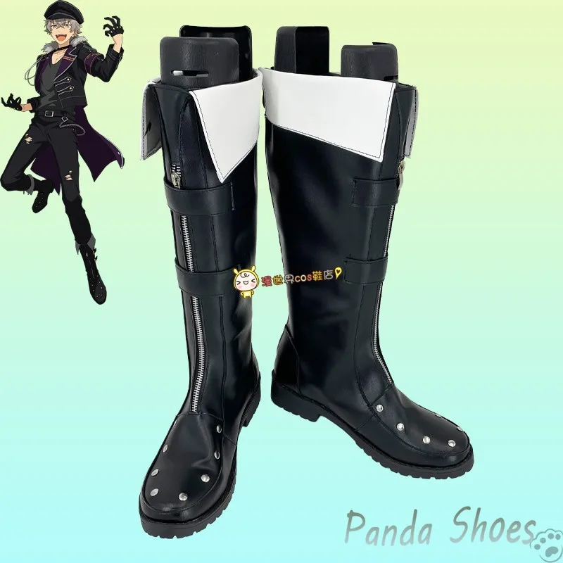 Ogami Koga Ensemble Stars Cosplay Shoes Comic Anime Game UNDEAD Cos Long Boots Cosplay Costume Prop Shoes for Halloween Party