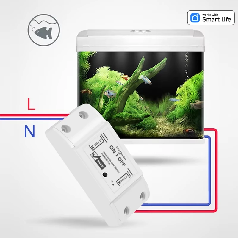 Wifi Smart Switch Wireless Remote Switch Breaker Domotic LED Light Controller Module Smart Life Tuya APP Works with Alexa Google image 3