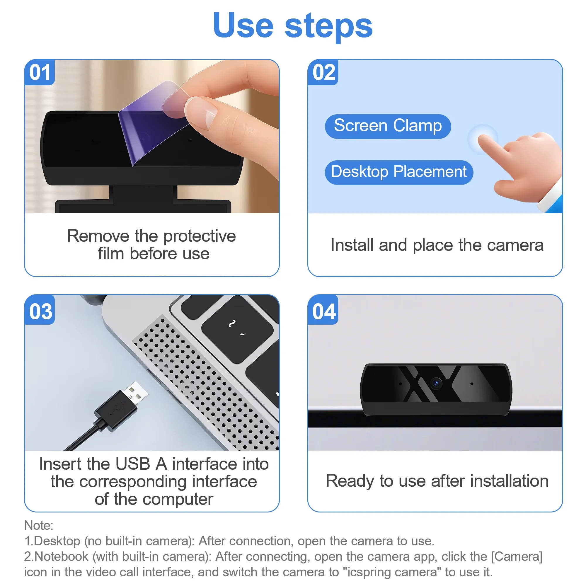 Câmera Web KEBIDUMEI 1080P Full HD para Chamadas de Vídeo com Microfone e Autofoco, Webcam USB para Transmissão ao Vivo/Vídeo