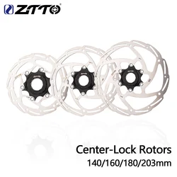 ZTTO Bicycle Center-Lock Rotors MTB Road Bike Hydraulic Cooling Disks Center Lock 140/160/180/ 203mm Disc Brake Rotor Lock Ring