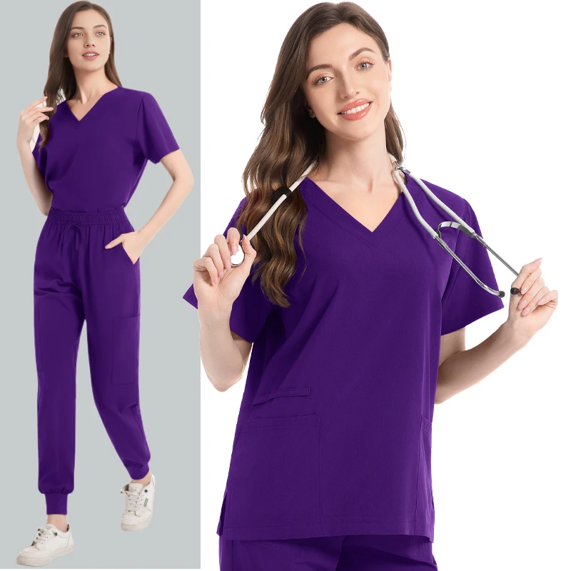 Frauen Peeling Schönheitssalon Spa Dental Arzt Krankenschwester Krankenhaus Medizinische Pflege Jogger Hosen 2-teilige Peelings Uniformen Sets Dental Peeling