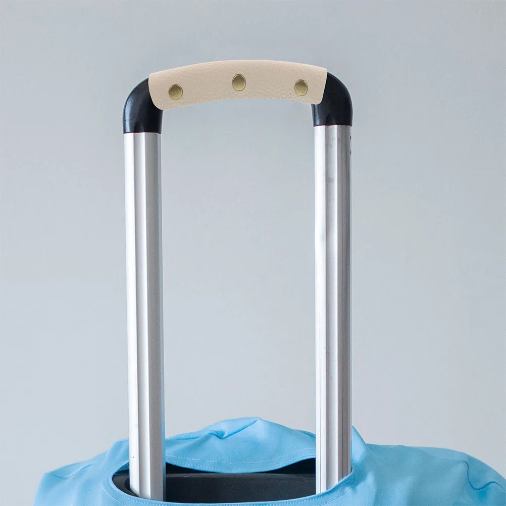 

2 Pcs Anti- Gloves Beige Pu Luggage Handle Covers Travel Accessories Outdoor Use Durable Practical