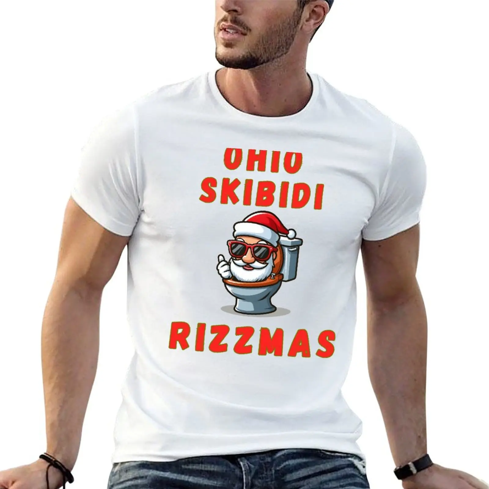 

Ohio Skibidi Rizzmas Funny Christmas Rizz Gyatt Rizz Santa Merry Rizzmas Rizz The Season T-Shirt man t shirts cotton T-Shirt