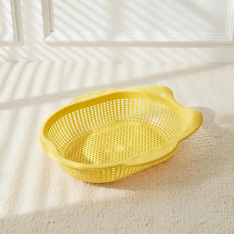 Plastic Cat Bed with Breathable Hollow Soft Non-Slip Cushion Quick Drying Pet Nest for Small Cats After Bath