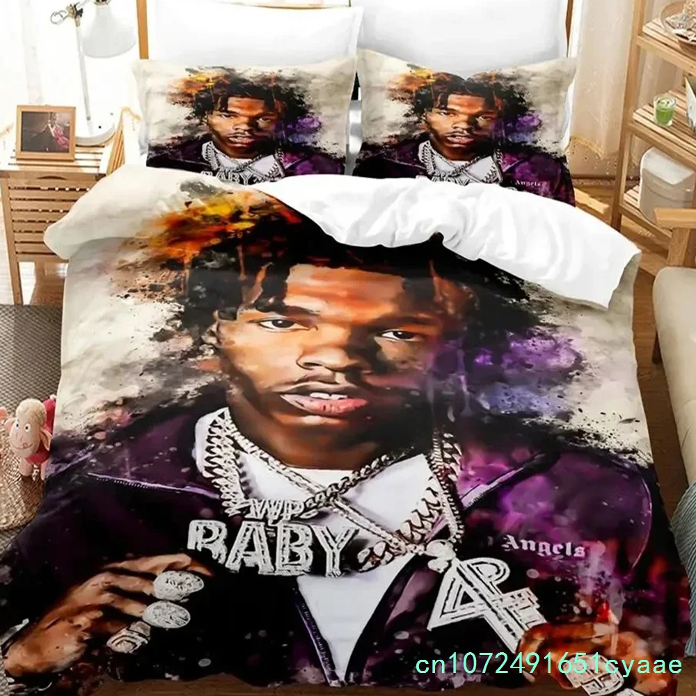 3D Print Lil Baby Rapper Bedding Set Duvet Cover Bed Set Quilt Cover Pillowcase Comforter King Queen Size Boys Adult Bedding 3