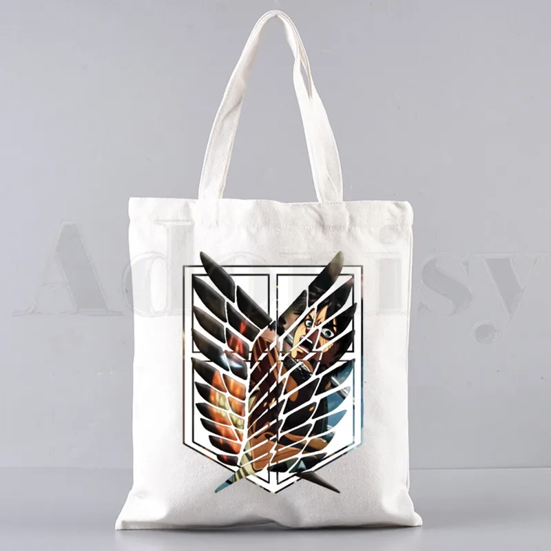 Anime Final Season Attack on Titan Titans Attack Handbags Shoulder Bags Casual Shopping Girls Handbag Women Elegant Canvas Bag