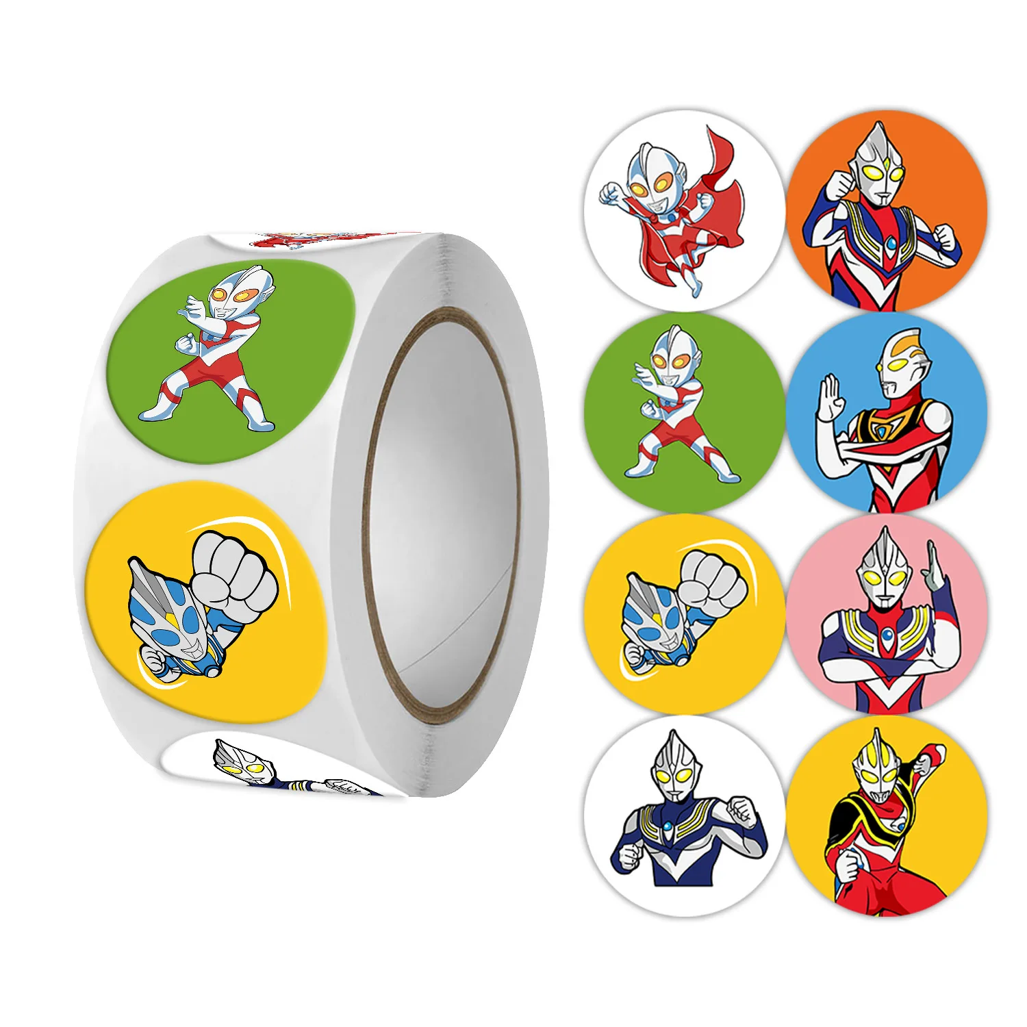 

500pcs/Roll Cartoon Ultraman Roll Roll Graffiti Stickers Creative DIY Decorative Phone Case Notebook Water Cup Kids Toys Gifts