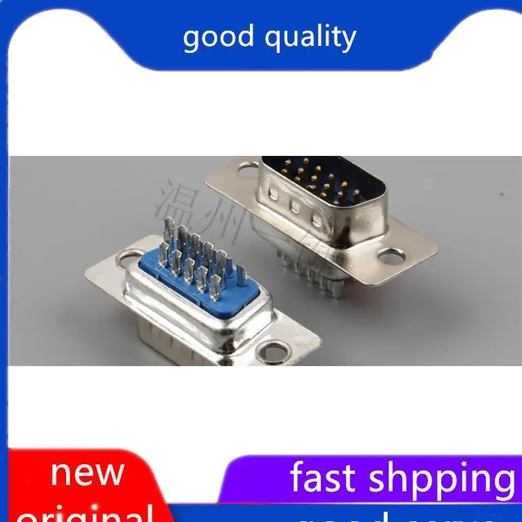 

10pcs original new 3-row 15-pin DB15 display connector RS232485 serial port PLC blue glue male connector