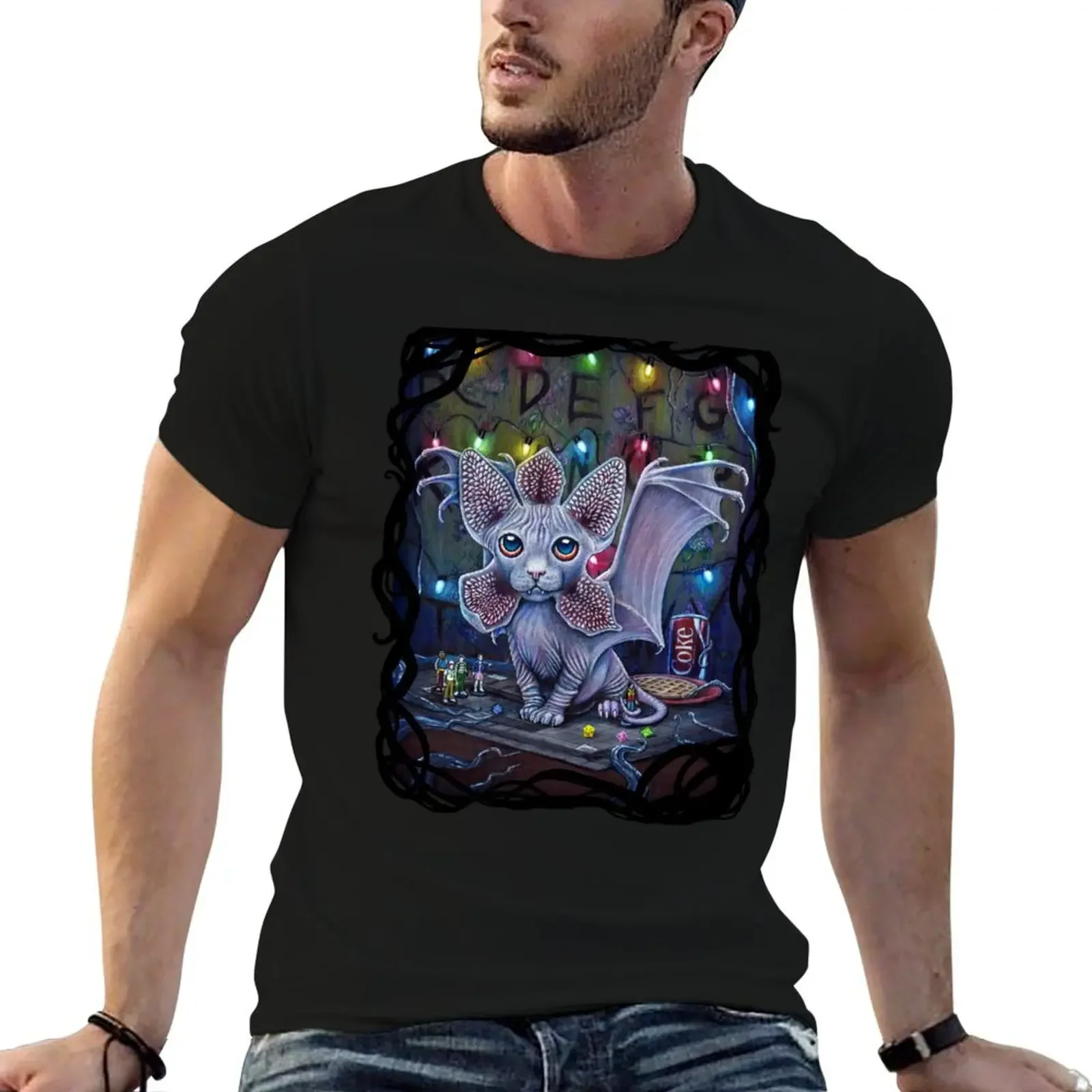 De-Meow-Gorgon T-Shirt korean fashion vintage mens white t shirts