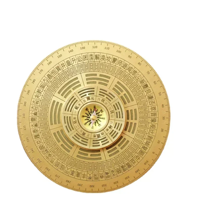 All Copper Decompression Gyroscope Compass Rotatable Home Desktop Decoration Housewarming Gift New Chinese Style Fengshui