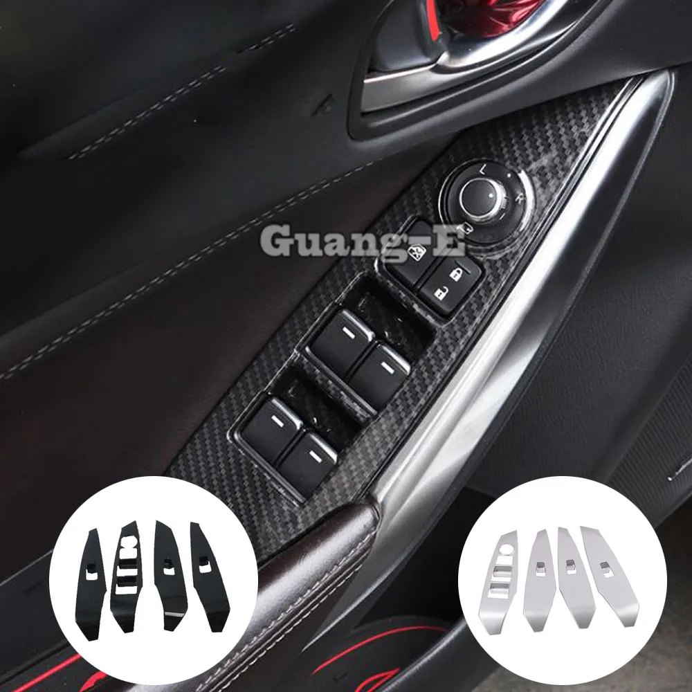 

For Mazda6 Mazda 6 Atenza 2014 2015 2016 2017 2018 2019 Car Sticker Door Window Glass Switch Panel Cover Trim Lift Frame Armrest