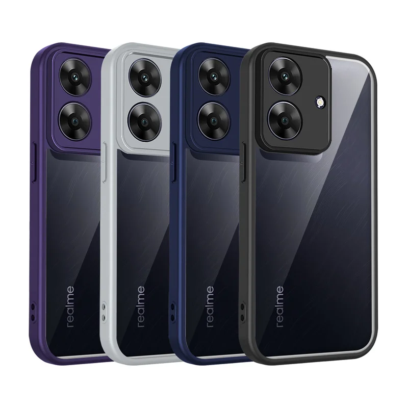 Realme ملاحظة 60X 4G RMX3938 حافظة مقاومة للصدمات سيليكون الوفير واضح الظهر غطاء صلب ماتي جراب هاتف ل Realme ملاحظة 60X 4G RMX3938 #6