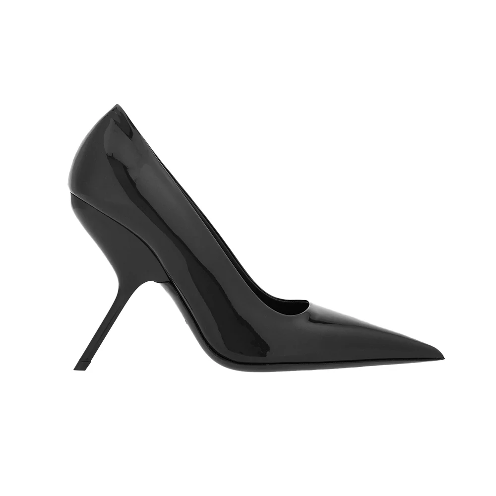 Black Patent Leather Pointed Toe Stiletto Pumps Woman Summer 2024 Bow Slip-On High Heels Sexy Mary Jane Shoes Fashion