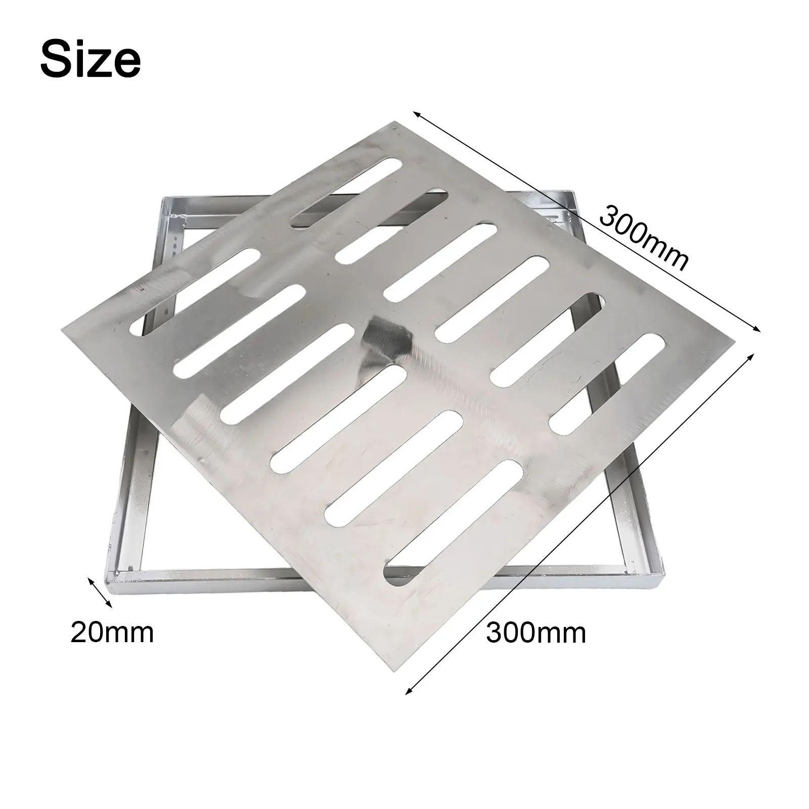 1 Pcs Stainless Steel Drain Grate Outdoor Drainage Cover Channel Grate Rainwater Drainage Grid Drain Strainer
