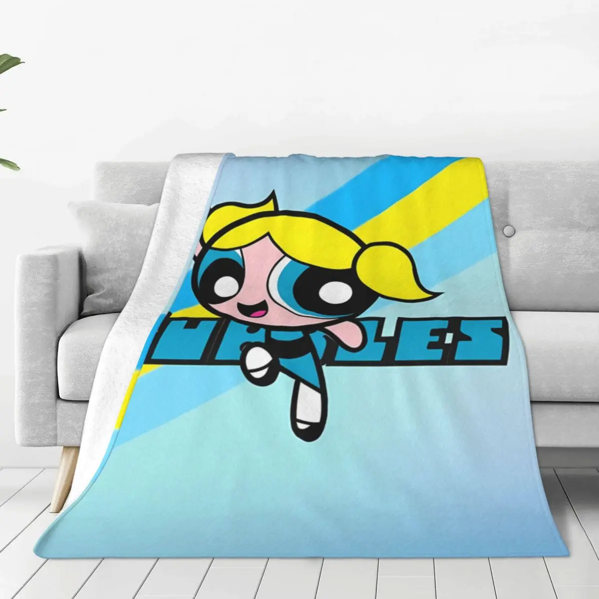 The Powerpuff Girls Flannel Blanket Soft Durable Throw Blanket for Home Decor Camping Street Trend Bedspread Sofa Bed Cover