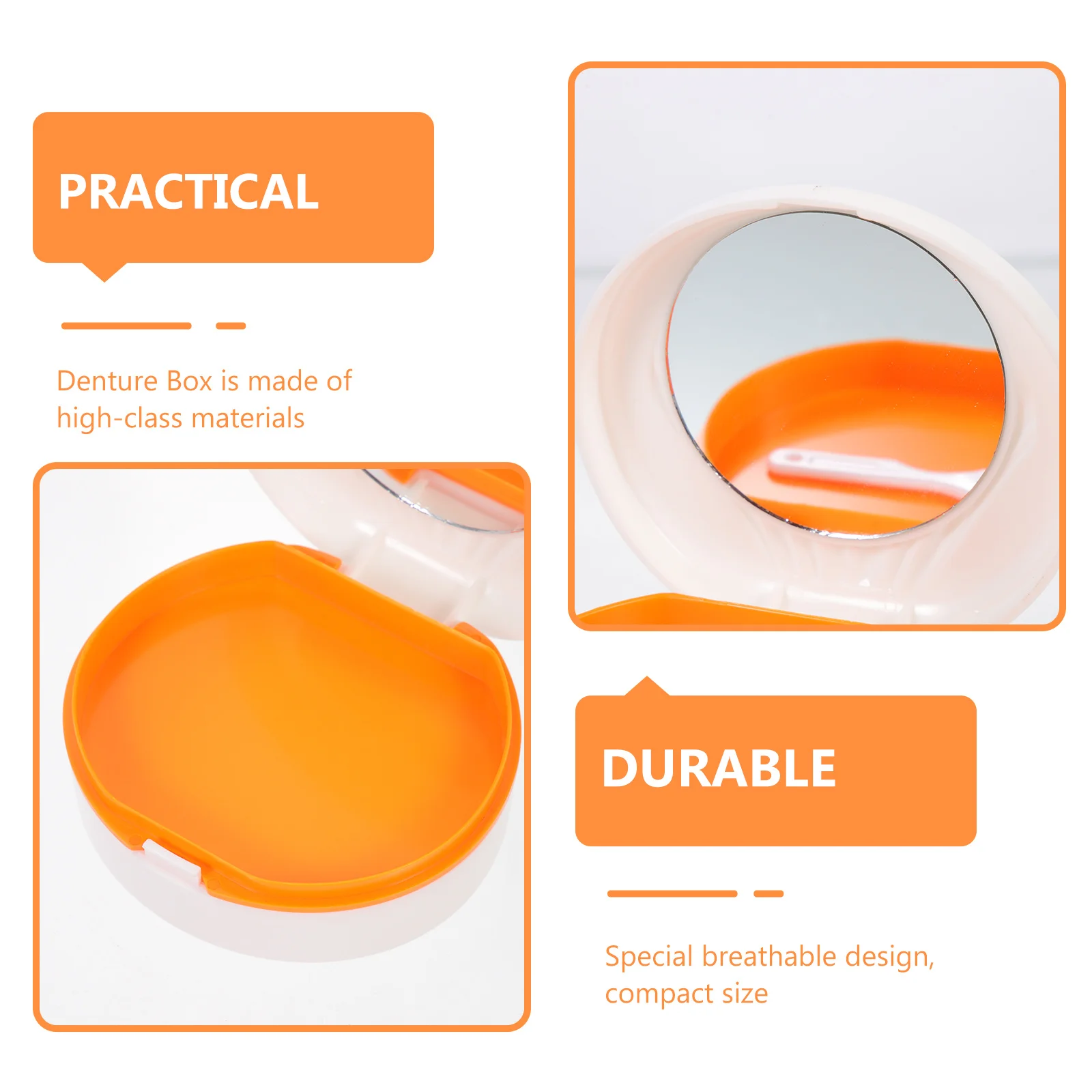 

Portable Denture Box Small Orthodontic Retainer Case Dustproof Waterproof Outdoor Travel Storage Holder Retainer Case