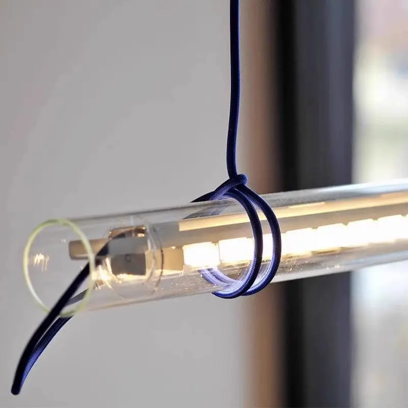 Designer's Creative Saving Anerge One Word Restaurant Pendant Memphis Simple Modern Dining Table Bar Glass Light